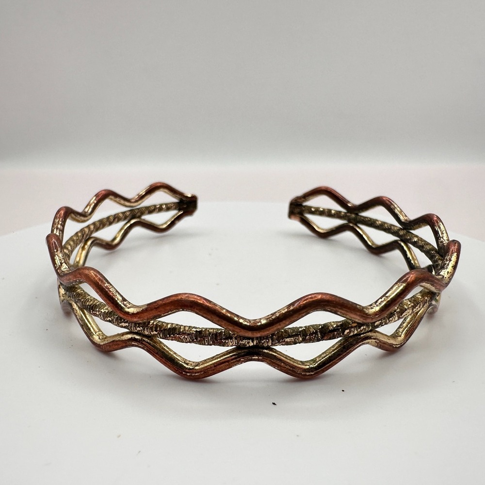 Vintage Y2K Boho Wavy Zig Zag Cuff Bracelet Geometric Women's Classic Jewelry